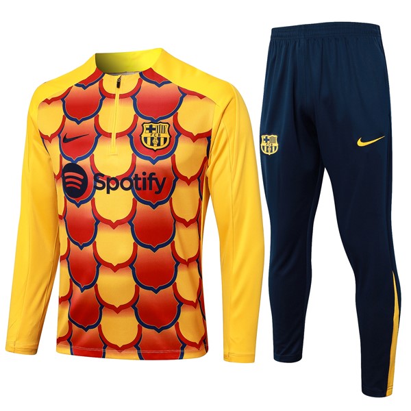 Sudadera De Training Barcelona 2024/25 Amarillo Rojo 3